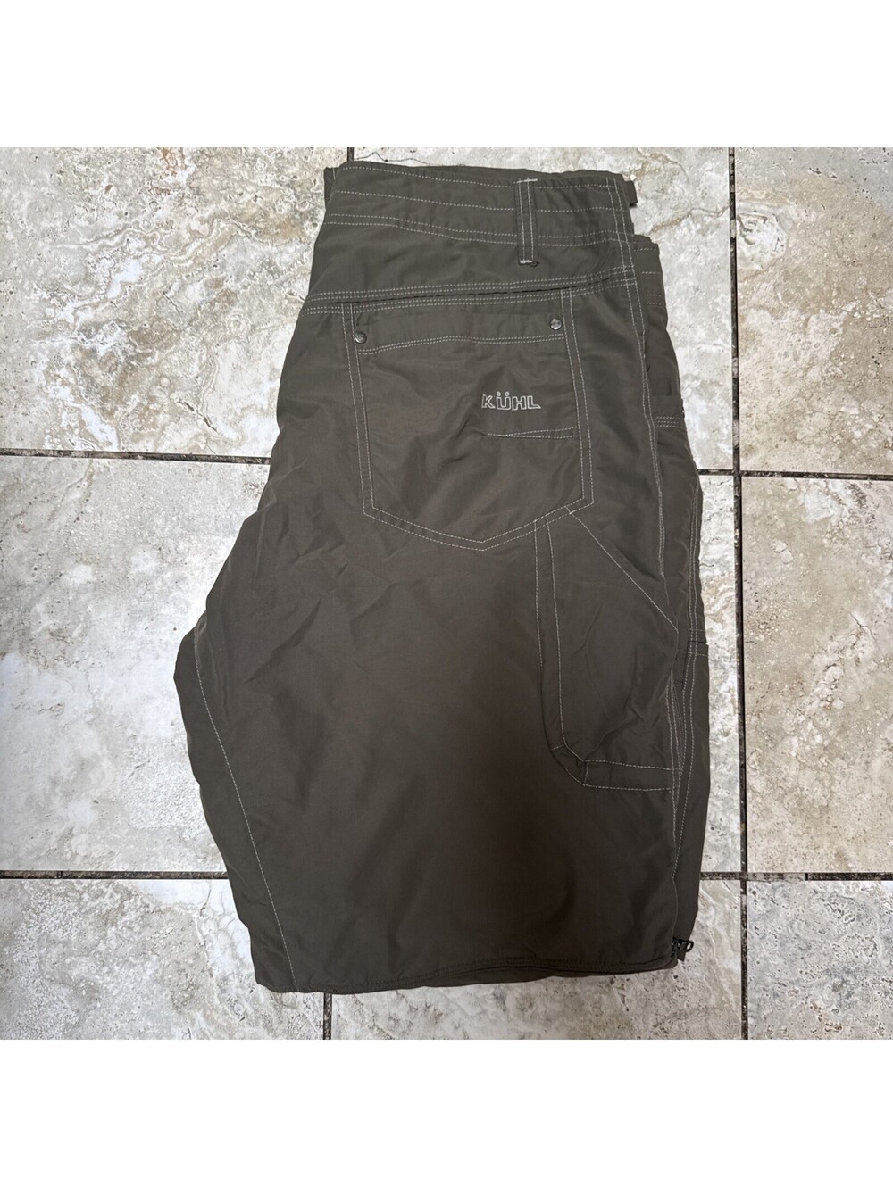 KUHL Men's Liberator Stealth Zip Off Convertible Cargo Pants 40x34 Brown